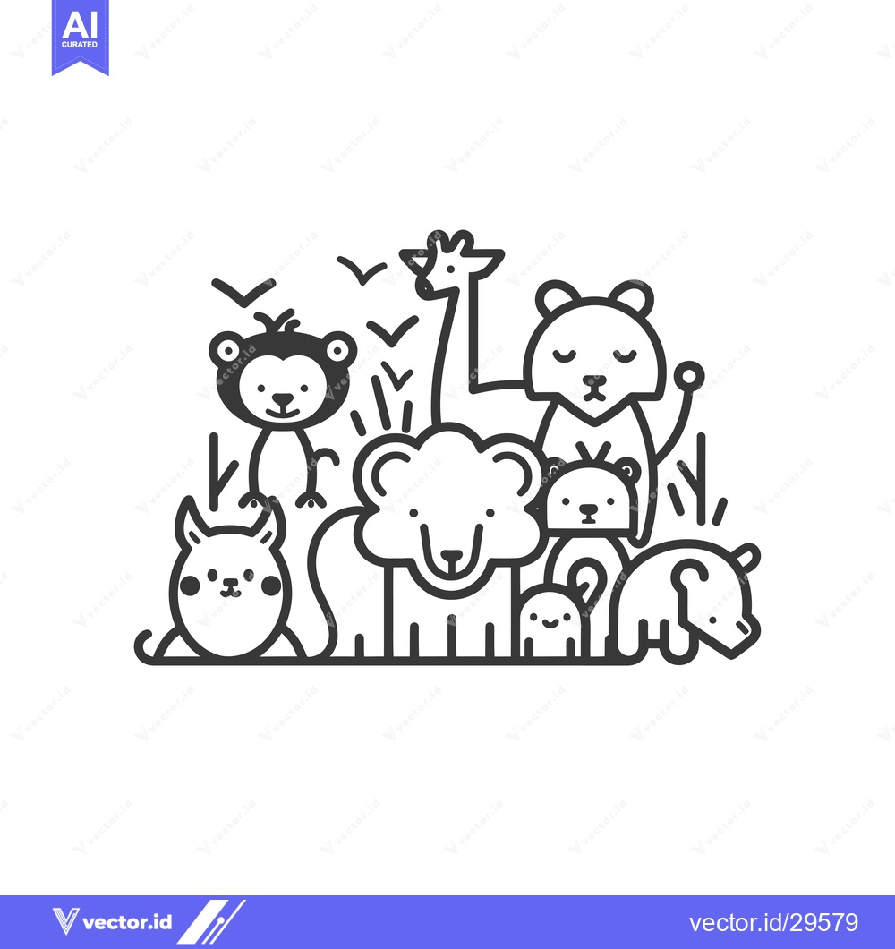 Premium Vector dari Cartoon illustration of a group of different African animals