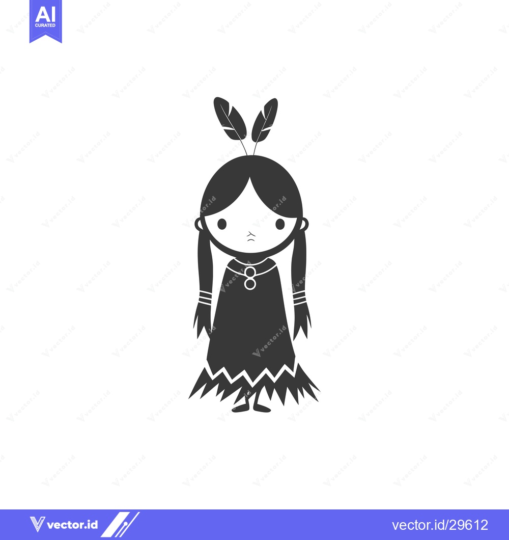 Premium Vector dari Cartoon Illustration of a Native American Woman