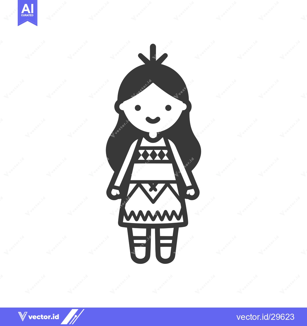 Premium Vector of Cartoon Illustration of a Polynesian Woman