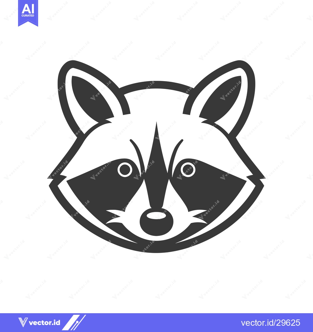 Premium Vector dari Cartoon Illustration of a Raccoon's Face