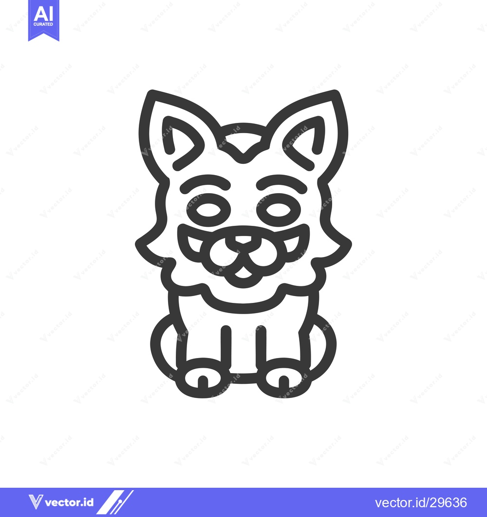 Premium Vector dari Cartoon Illustration of a Sitting Wolf with a Smile