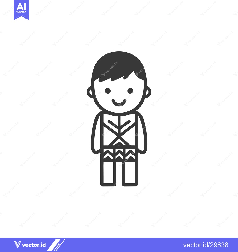 Premium Vector dari Cartoon illustration of a smiling boy in traditional clothing