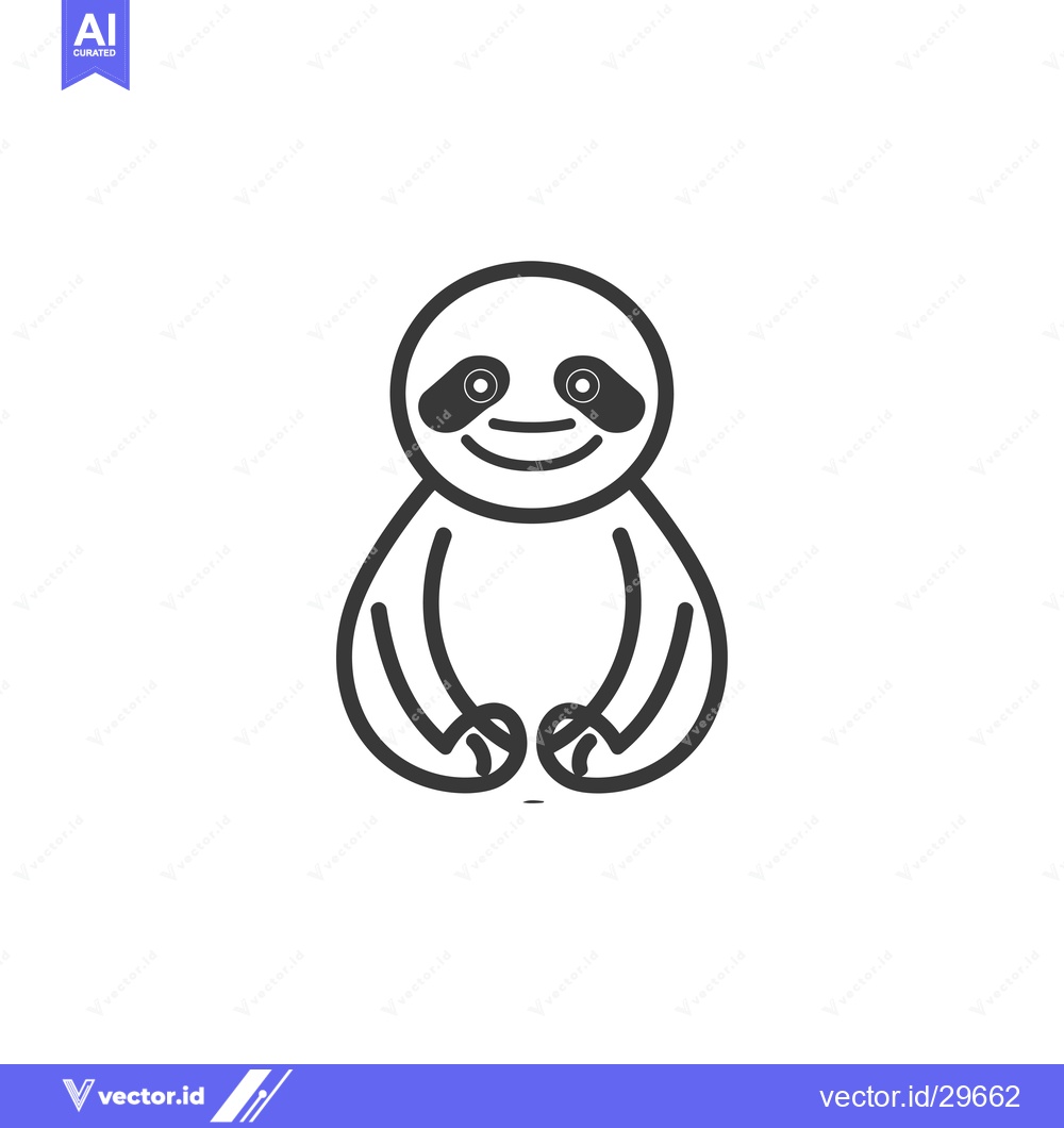 Premium Vector dari Cartoon Illustration of a Smiling Sloth
