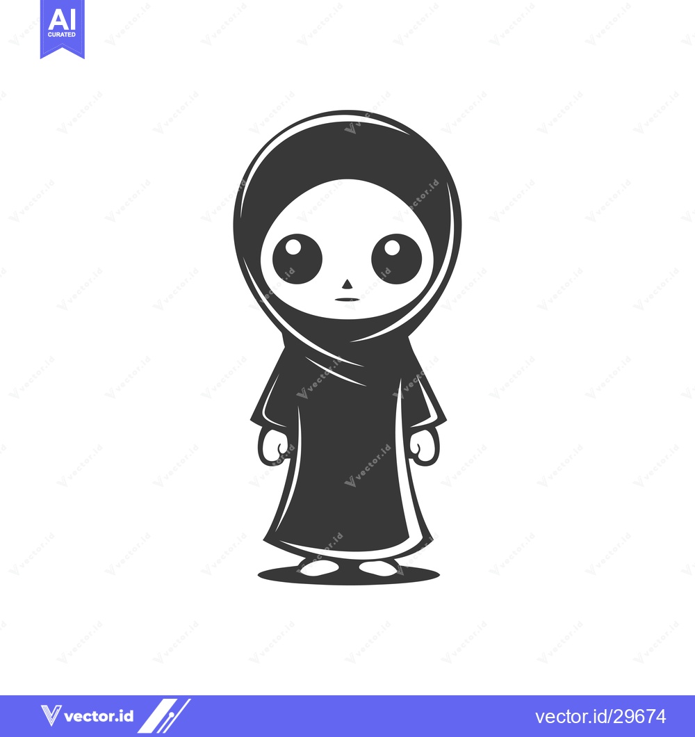 Premium Vector dari Cartoon illustration of a woman wearing a hijab