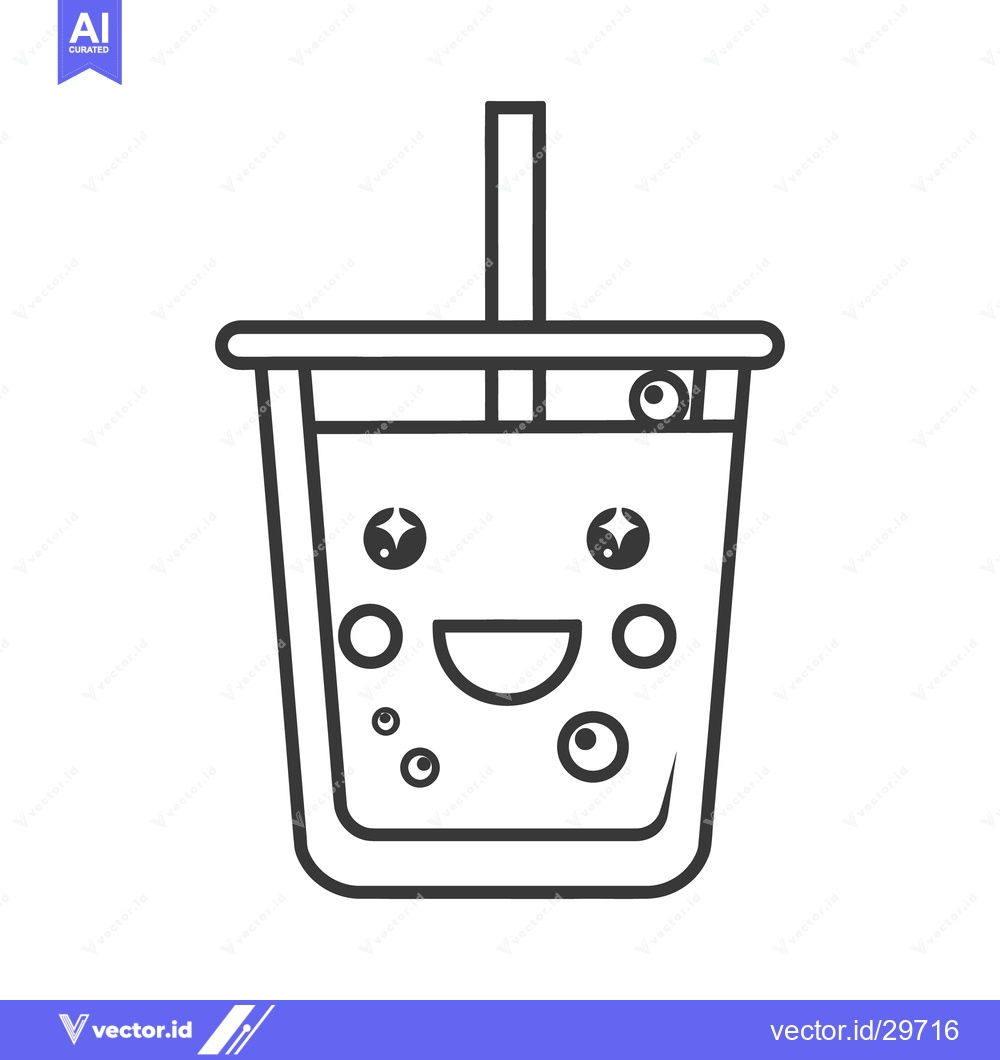 Premium Vector of A cute smiling cartoon illustration of a beverage drink cup