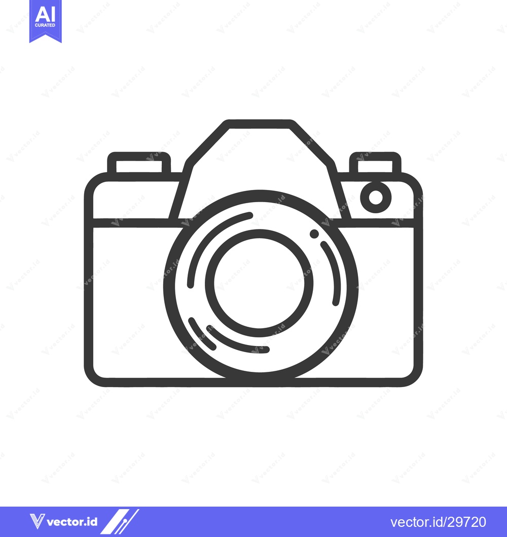 Premium Vector of A simple black and white illustration of a digital camera
