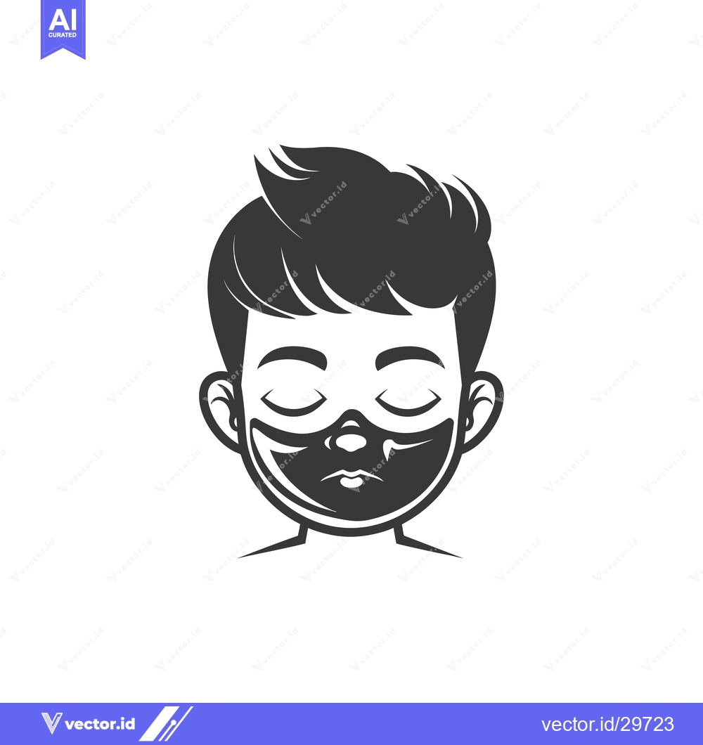 Premium Vector dari Cartoon Man with Closed Eyes and Black Facial Mask