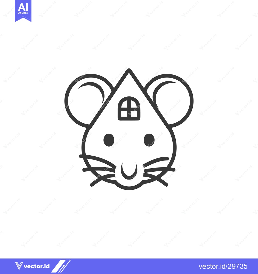 Premium Vector of Cartoon Mouse Head with a House for a Body