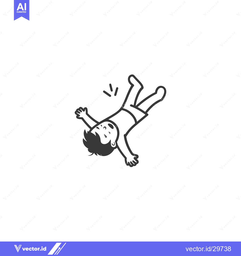 Premium Vector of Cartoon of a Boy Lying on His Back with Arms Outstretched