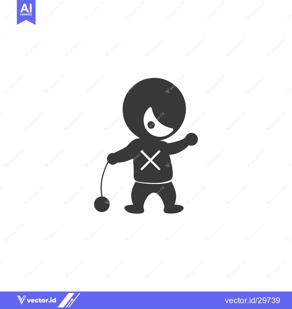 Premium Vector dari Cartoon of a Child Playing with a Yo-Yo