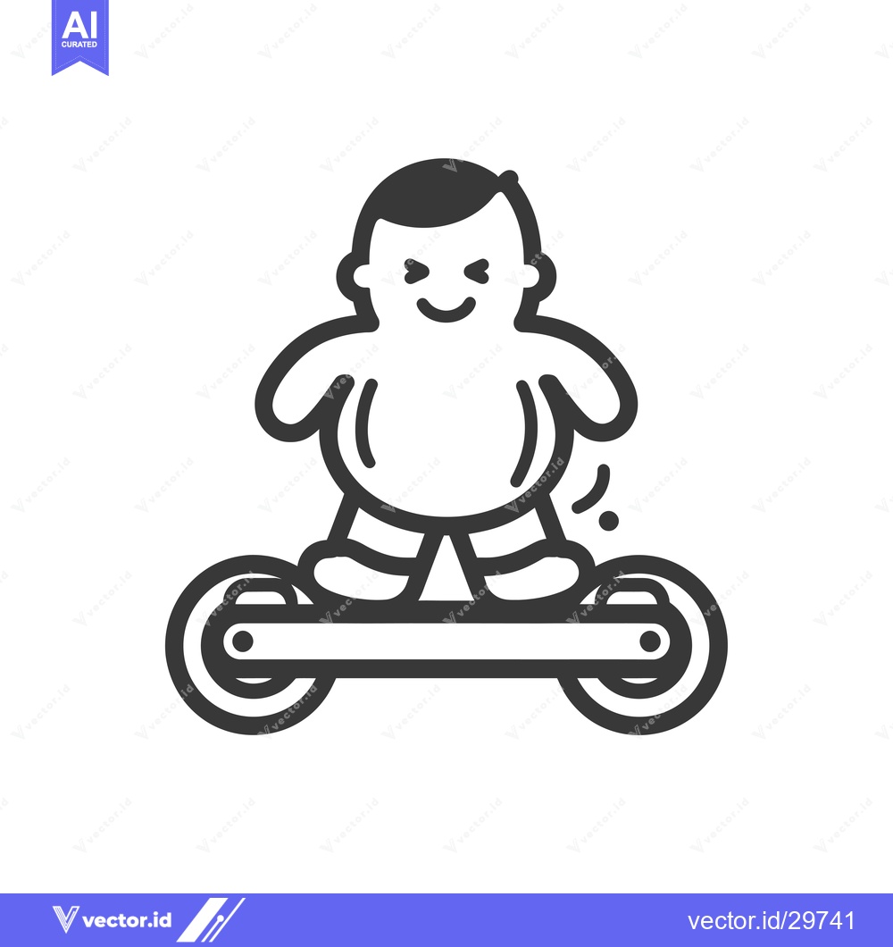 Premium Vector of Cartoon of a Person on a Self-Balancing Scooter