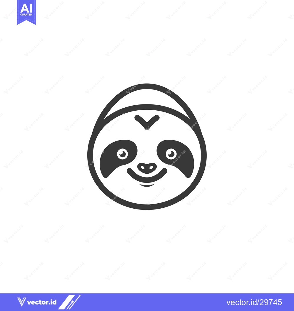 Premium Vector dari Cartoon Outline of a Sloth's Face