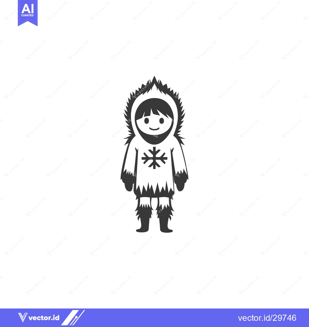 Premium Vector dari Cartoon Person Wearing a Fur-Lined Winter Outfit with a Snowflake