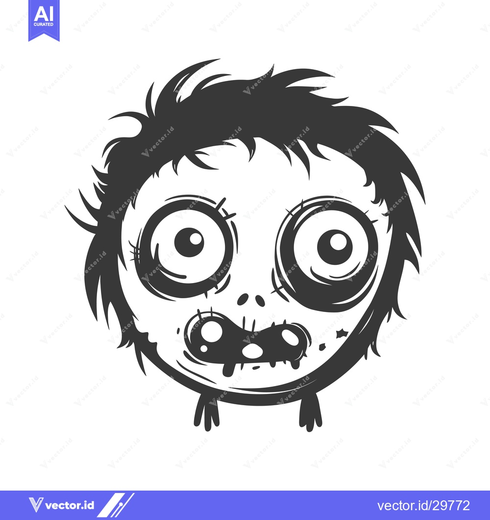 Premium Vector of Cartoon zombie with large eyes and open mouth