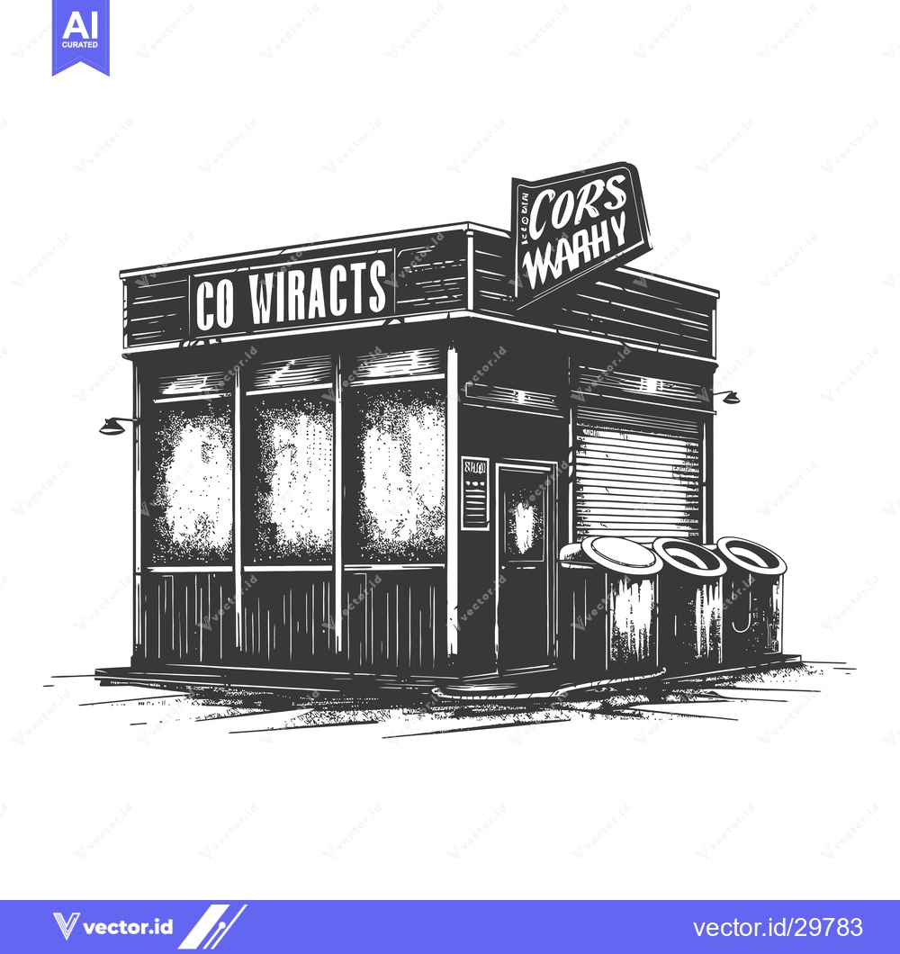Premium Vector dari A vintage style illustration of a car wash building