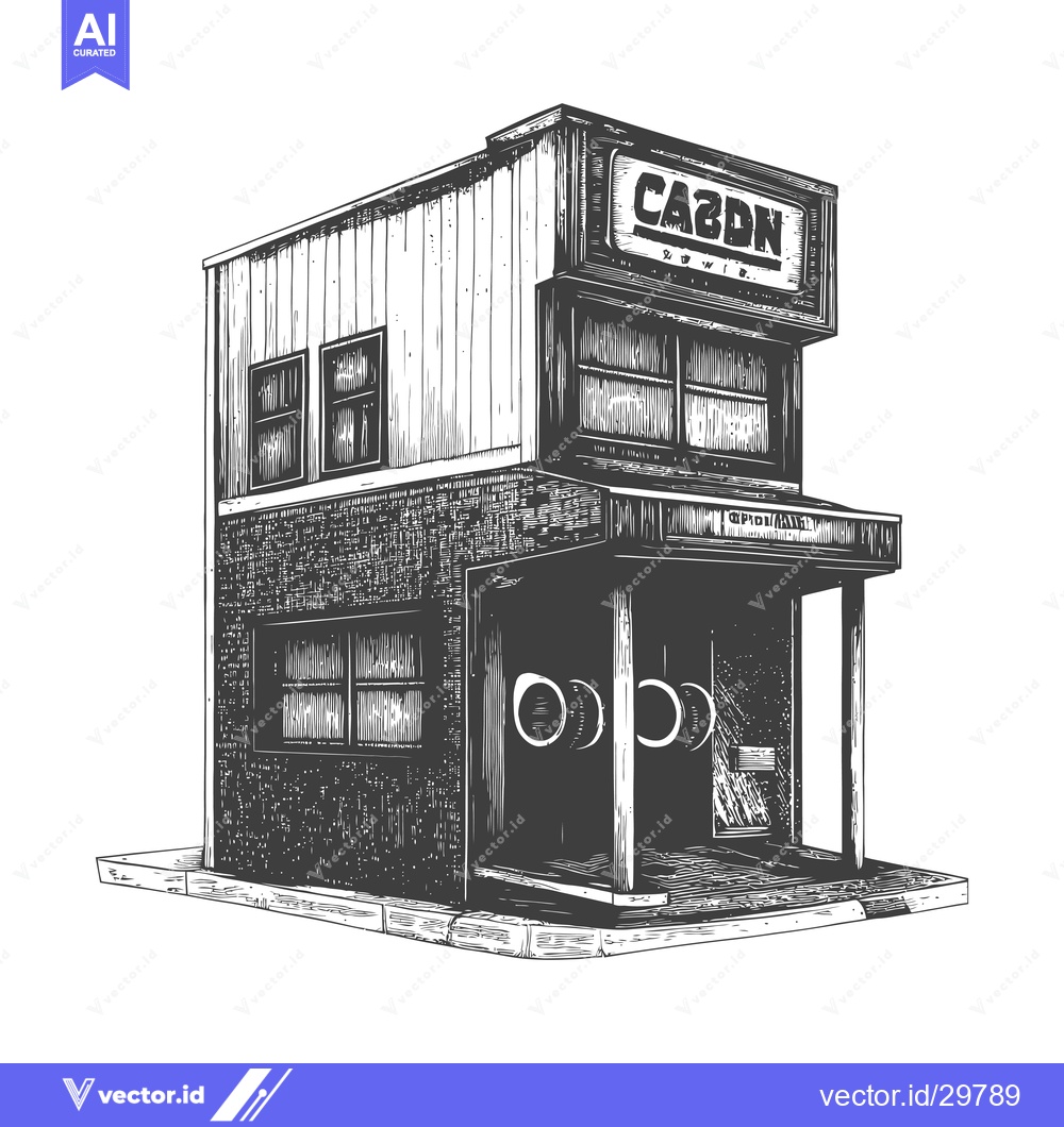 Premium Vector of A Detailed Illustration Of A Custom Auto Repair Shop Building