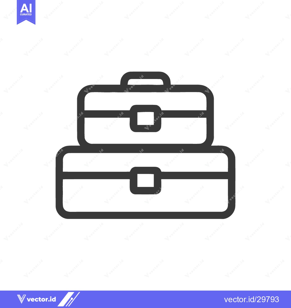 Premium Vector dari Stacked Suitcases Icon: Minimalist Luggage Illustration on White Backg