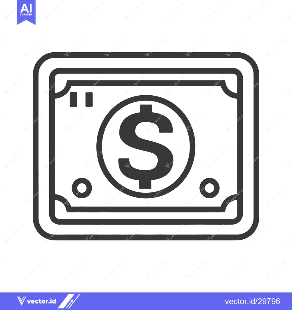 Premium Vector of A Simple Black and White Vector Illustration of Currency