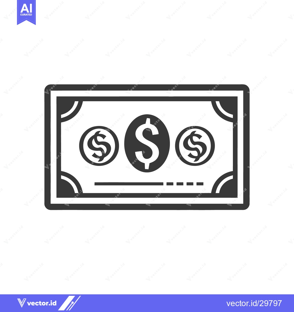Premium Vector dari A simplified black and white illustration of a dollar bill