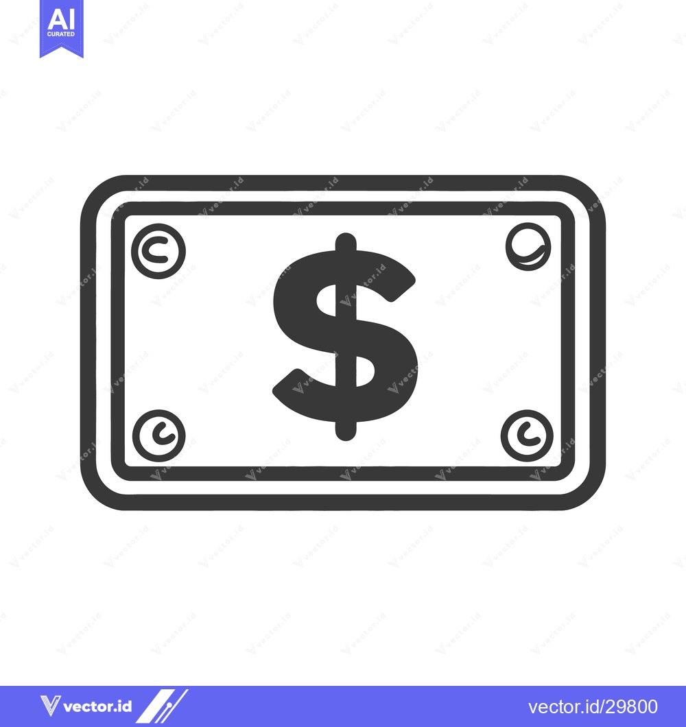 Premium Vector of A stylized graphic image represents a single dollar bill