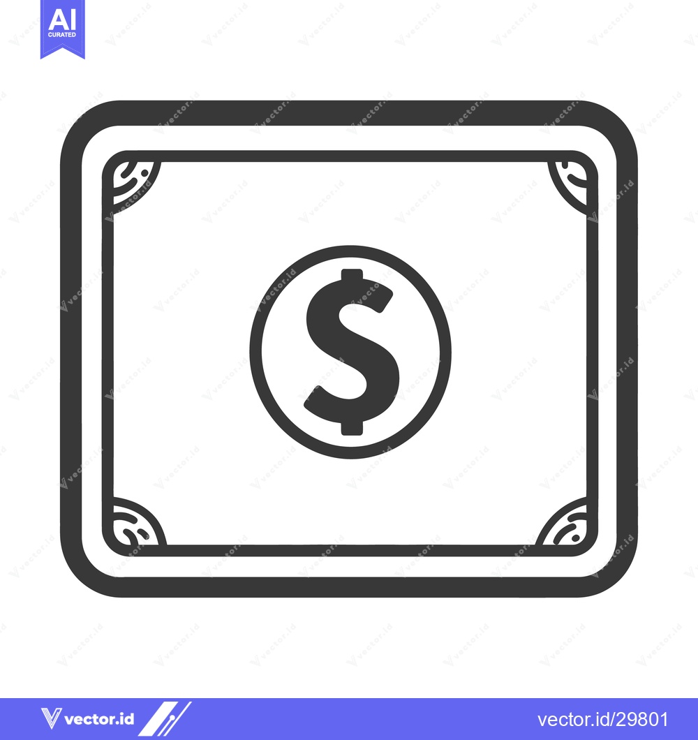 Premium Vector of A stylized representation of a dollar bill with decoration and circle