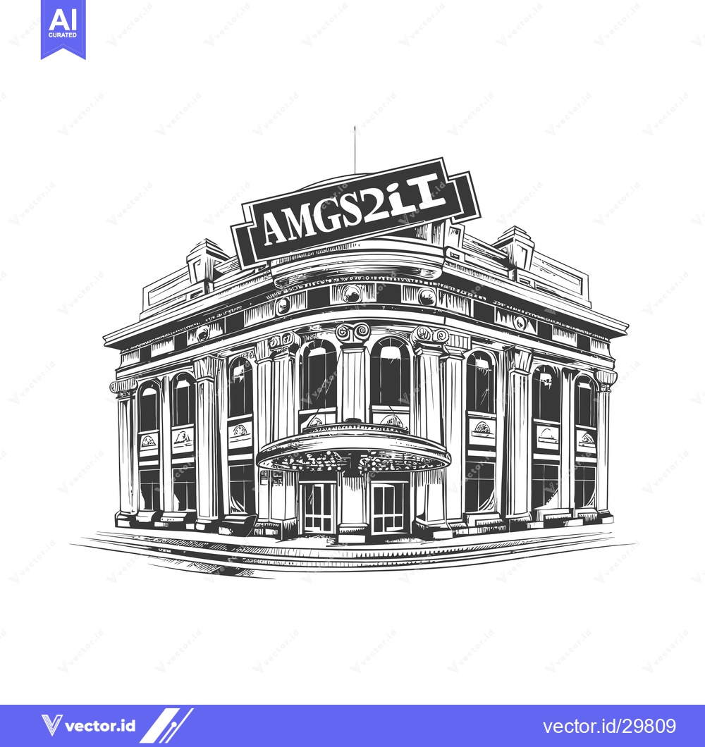 Premium Vector dari Classic Building Architectural Sketch Design AMGS2II