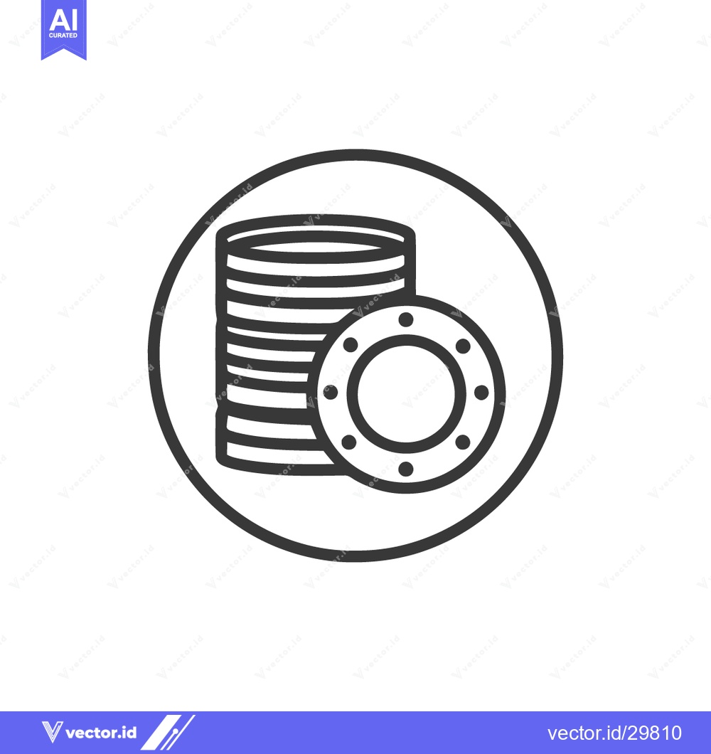 Premium Vector dari Minimalist Icon: Stacked Poker Chips with Single Chip Detail in Circle