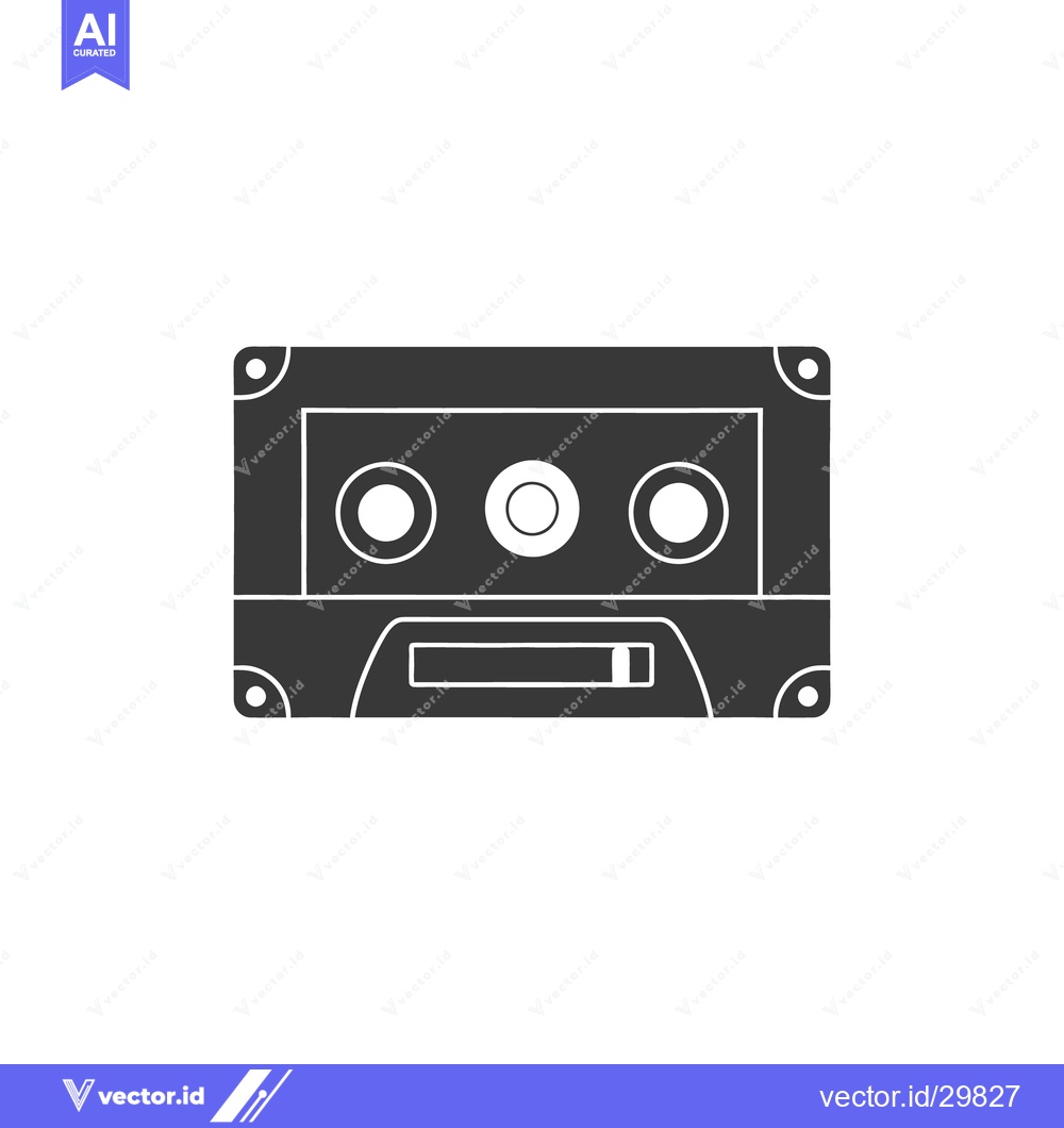 Premium Vector of A classic monochrome illustration of an audio cassette tape