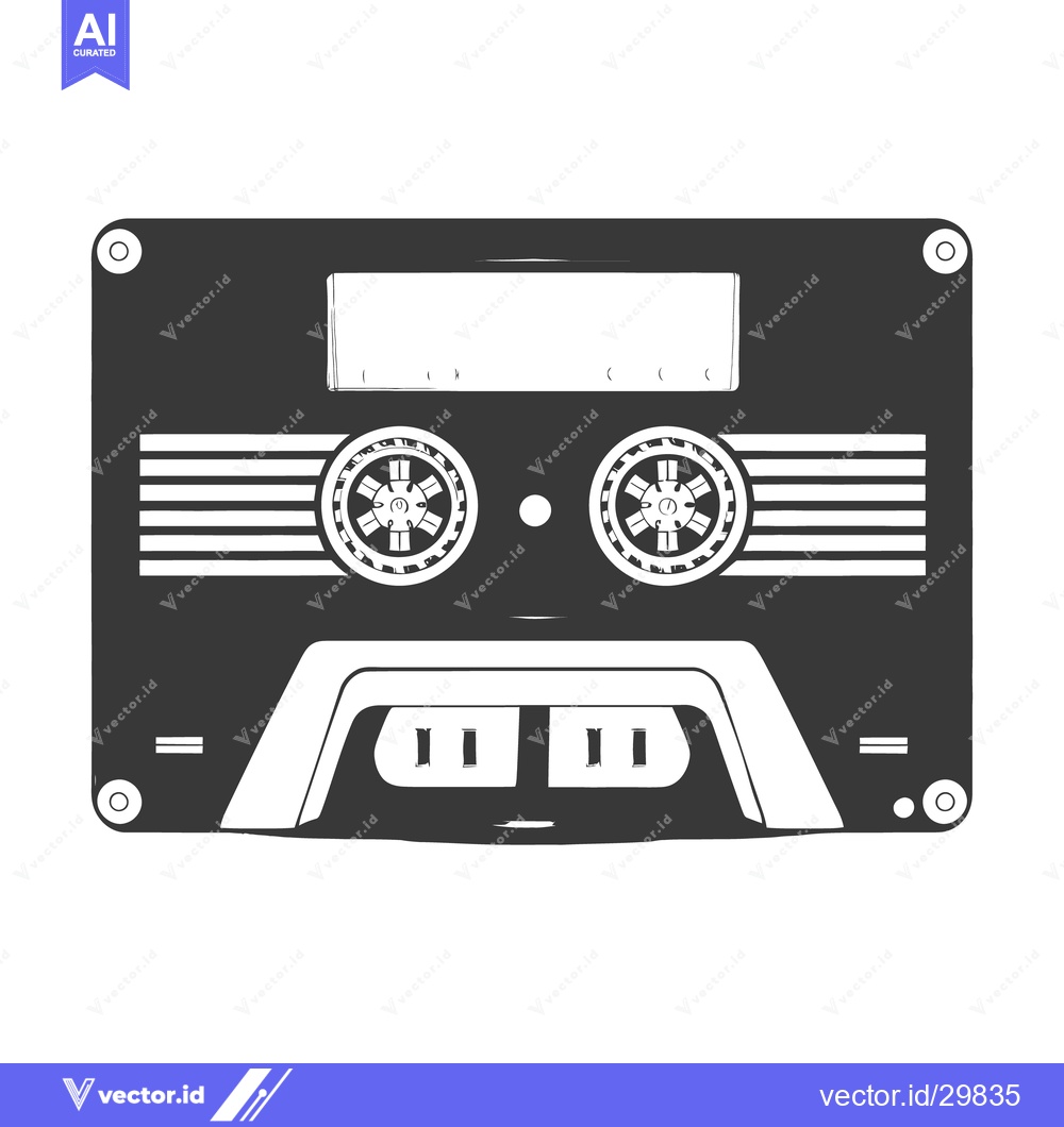 Premium Vector of A graphic illustration of a retro audio cassette tape design