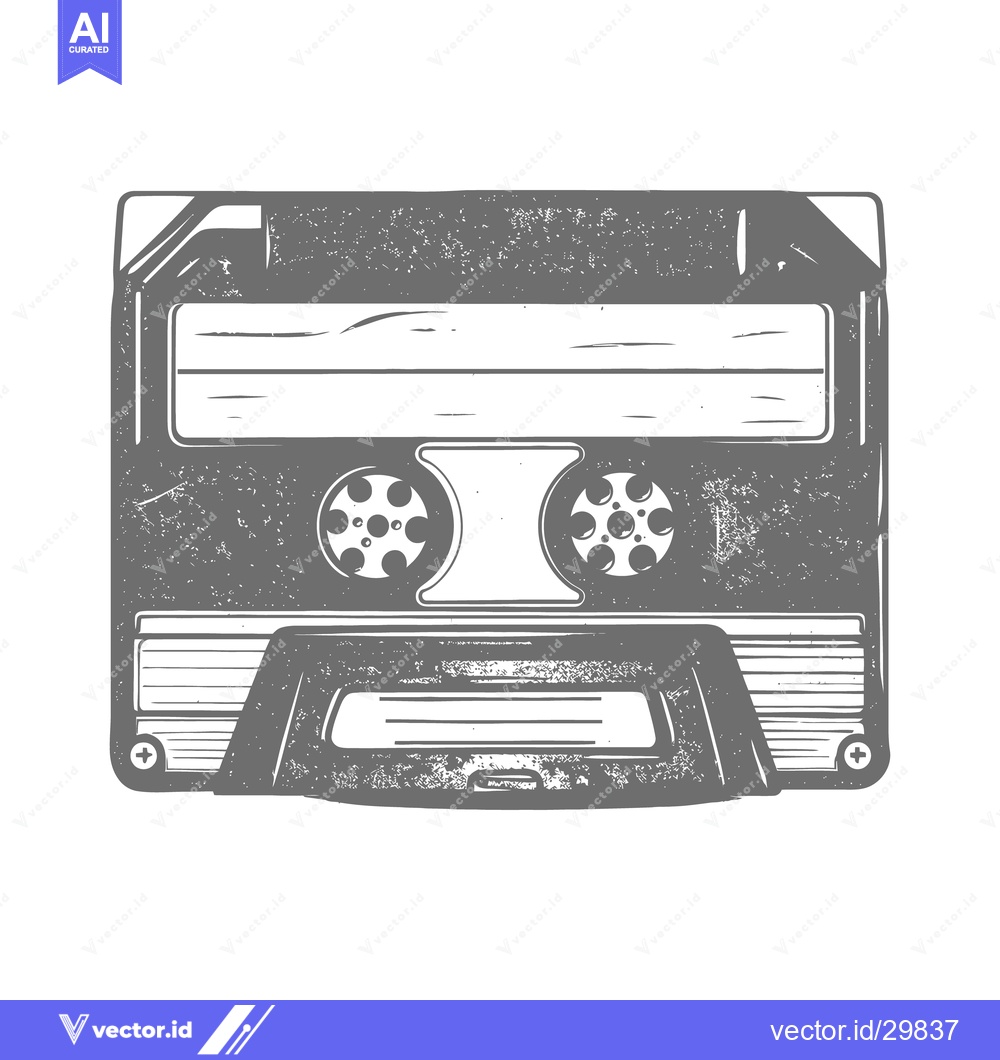 Premium Vector dari A vintage illustration showing a retro cassette tape design