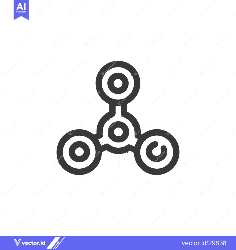 Premium Vector dari Minimalist Fidget Spinner Icon: Circular Design on White Background