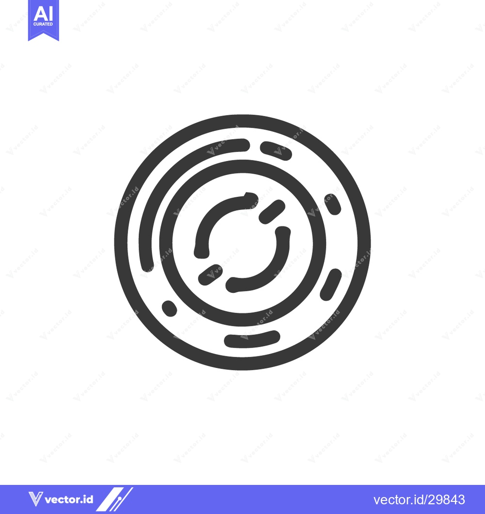 Premium Vector dari Minimalist Circular Icon with Concentric Rings and Dashed Accents on W