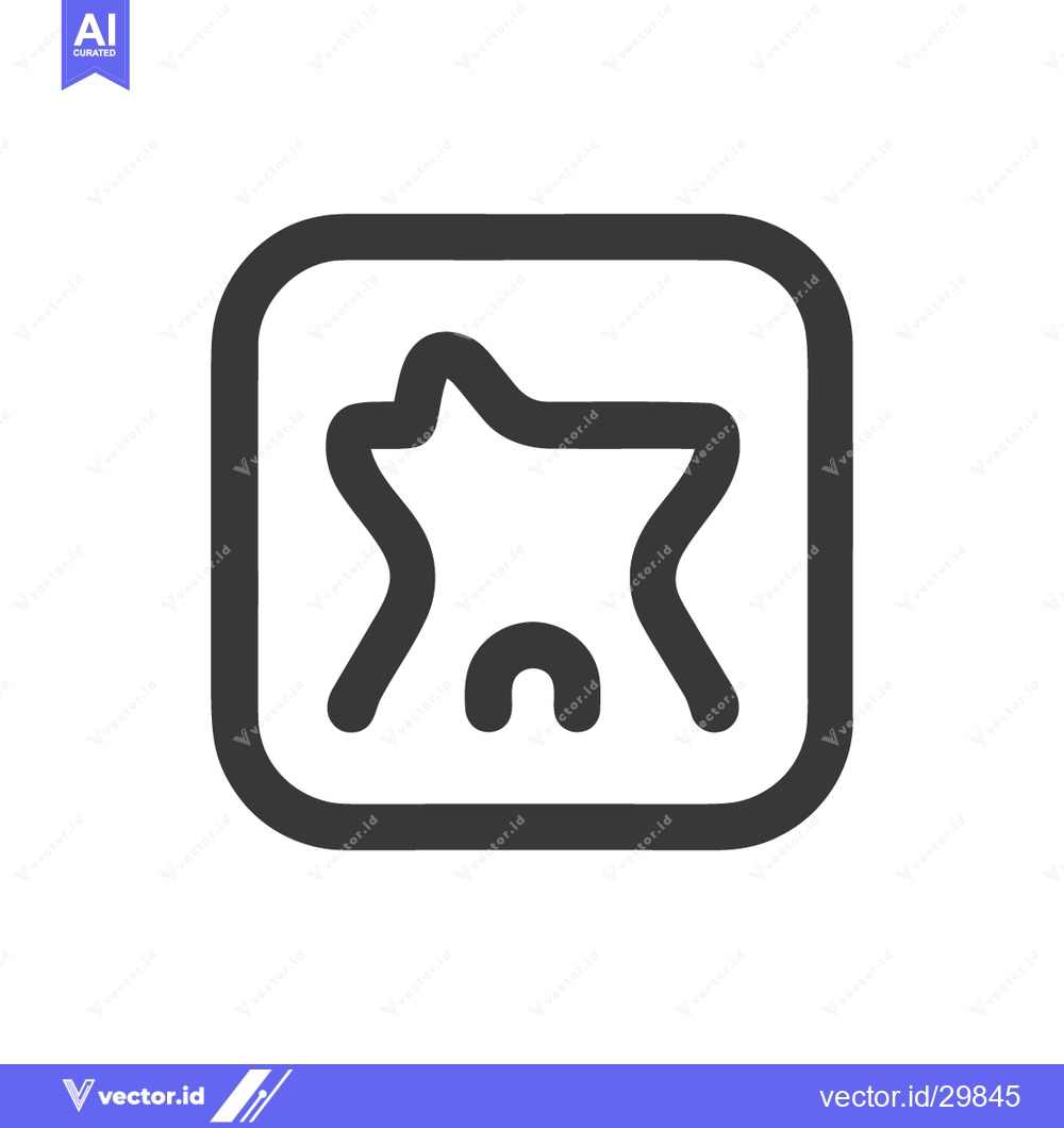 Premium Vector of Abstract Icon: Stylized Animal Shape in Rounded Square Frame, Minimali