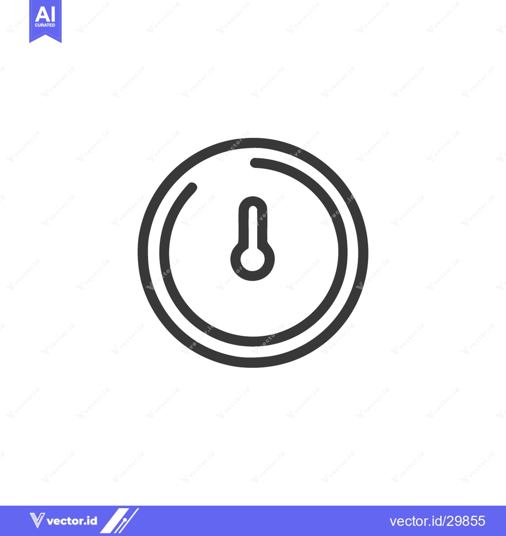 Premium Vector dari Minimalist Thermometer Icon: Clean Line Art on White Background
