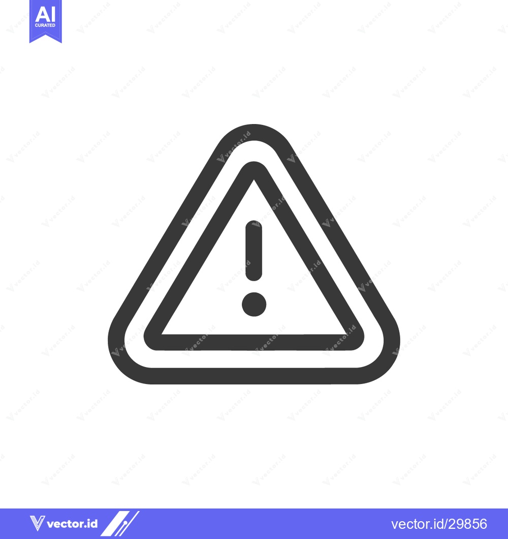 Premium Vector dari Minimalist Warning Sign: Black Outline Triangle with Exclamation Point