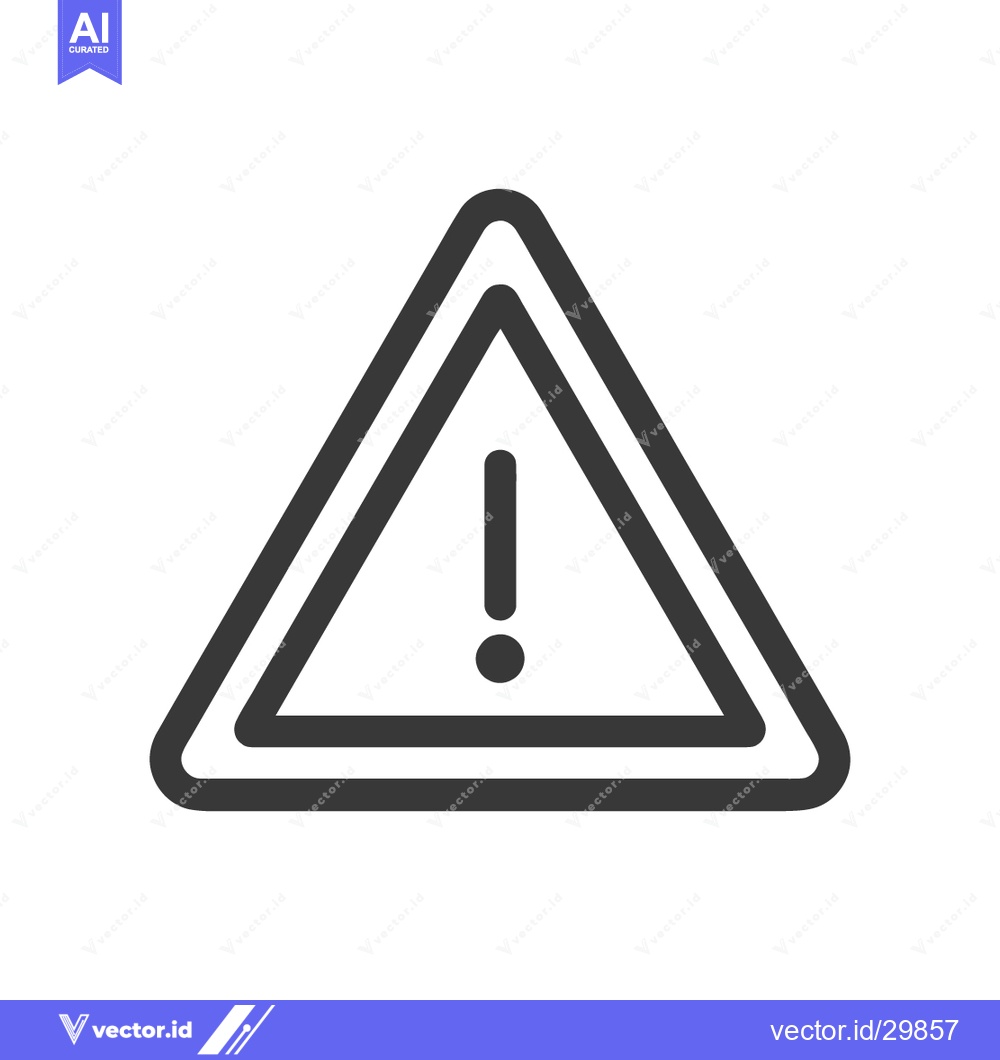 Premium Vector dari Double-lined Triangle with Exclamation Point: A Clear Warning Icon