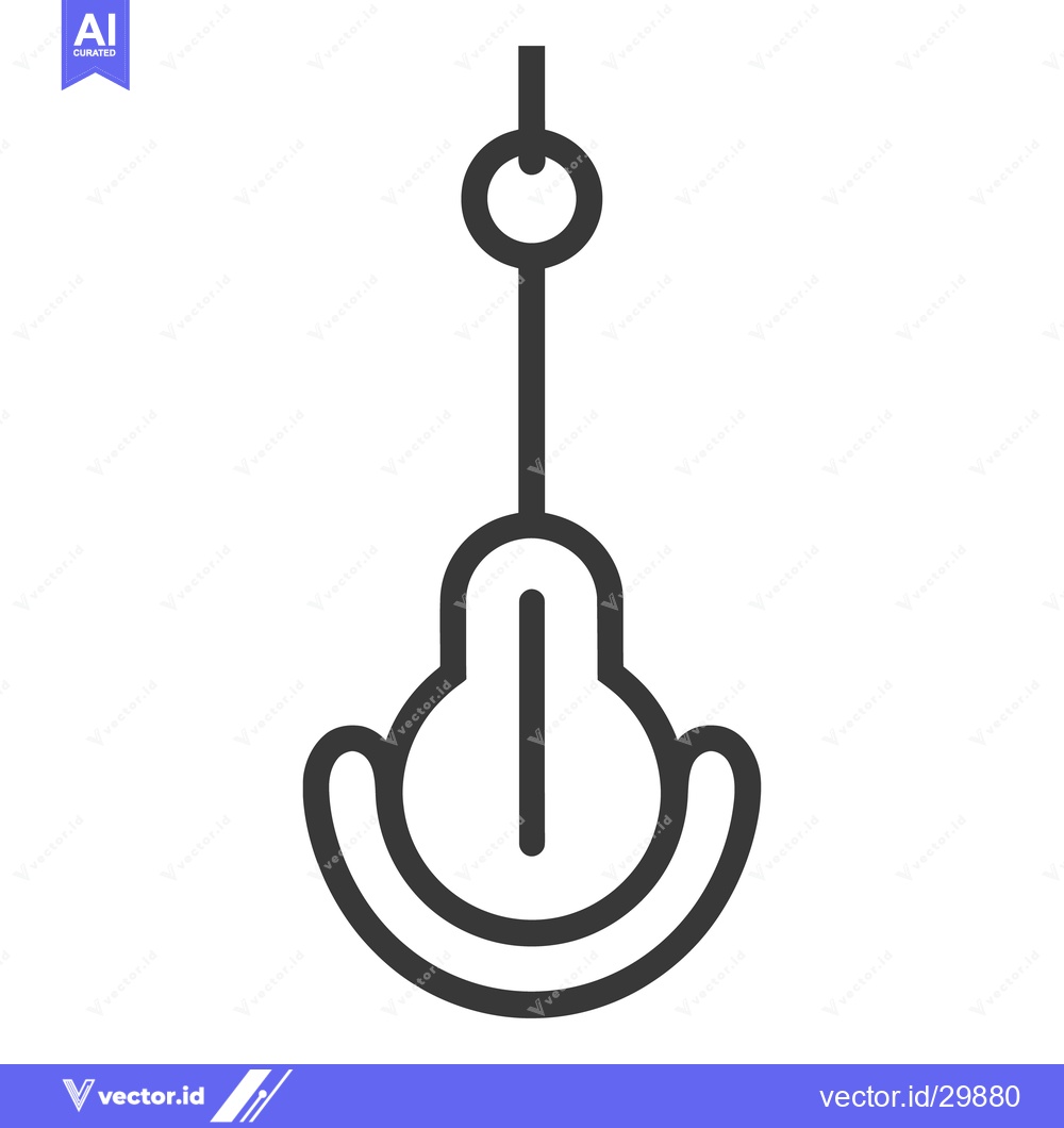 Premium Vector of Simple outlined hanging light fixture shown against a white background