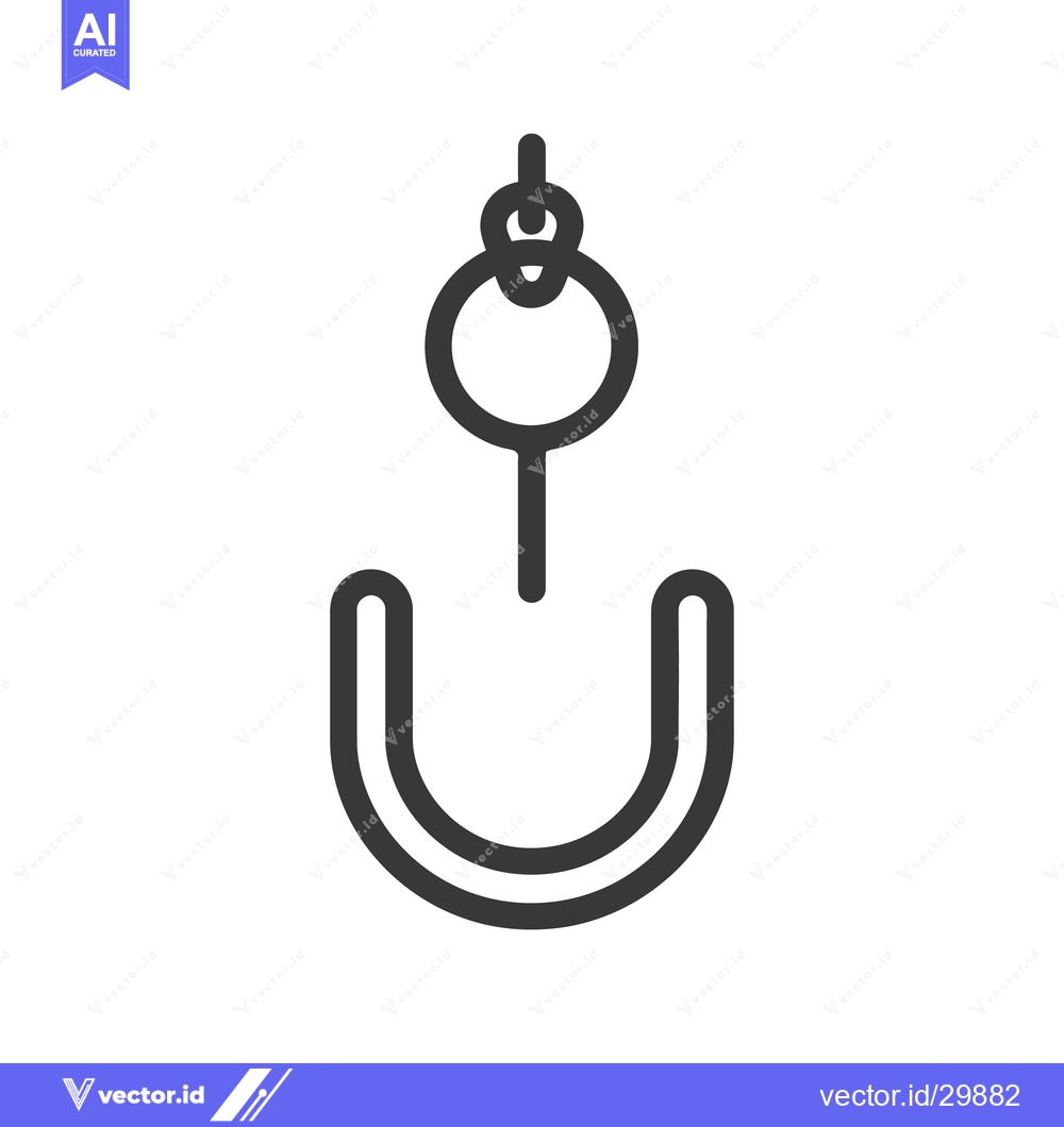 Premium Vector dari A simple black outline illustration of a metal hook
