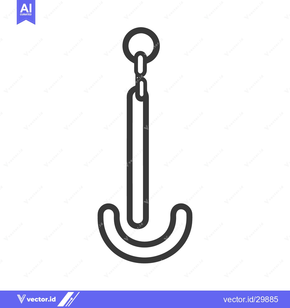Premium Vector dari A simple drawing of a hook connected to a ring and chain