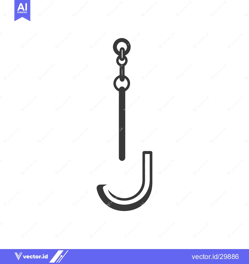 Premium Vector of A graphic illustration of a hanging fishing hook is visible