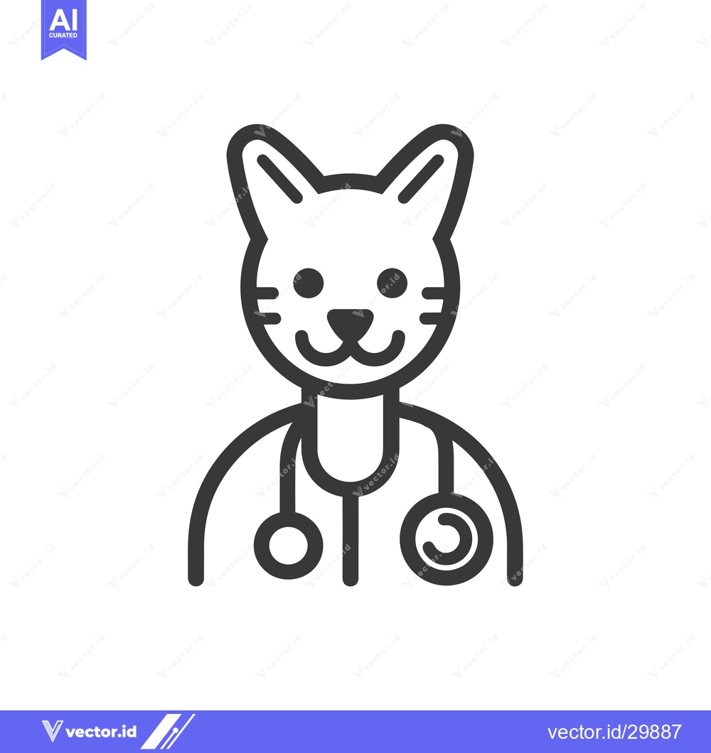 Premium Vector dari Cat Doctor with Stethoscope