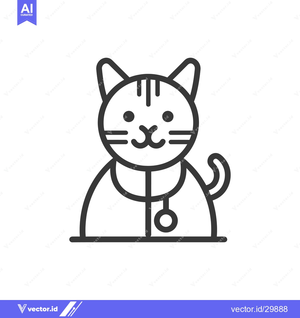 Premium Vector dari Cat Doctor with Stethoscope Icon