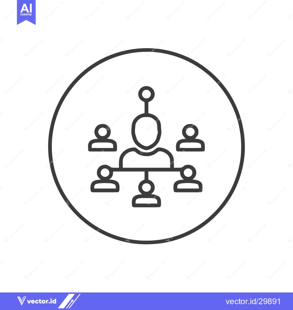Premium Vector dari Organization Chart Icon: Hierarchy, Teamwork, and Leadership in Minima
