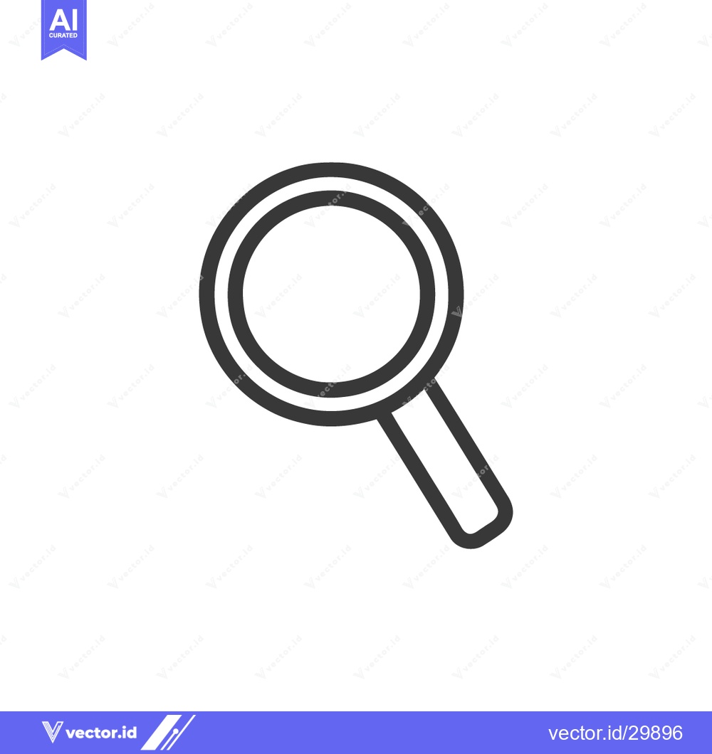 Premium Vector of Minimalist Magnifying Glass Icon: Sleek Design for Search and Discover