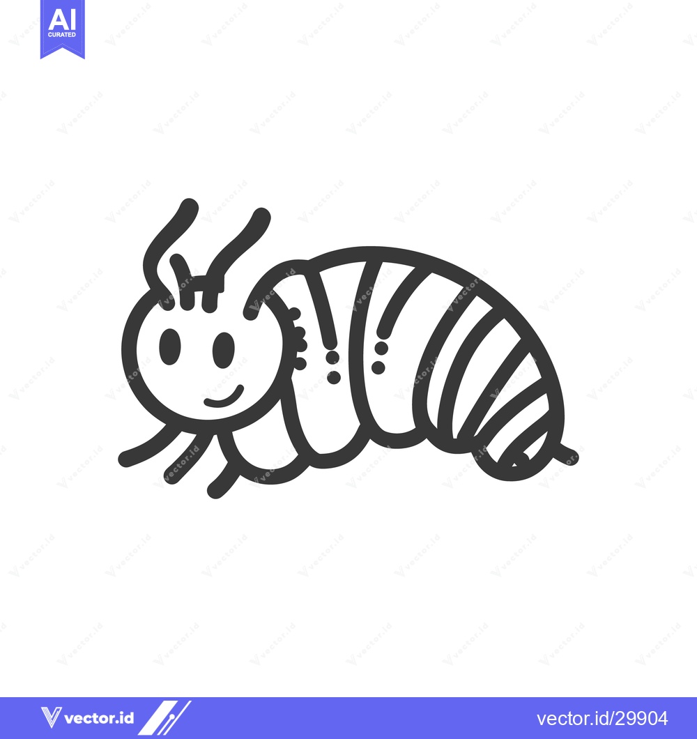 Premium Vector dari A stylized drawing illustrating a happy segmented invertebrate creatur