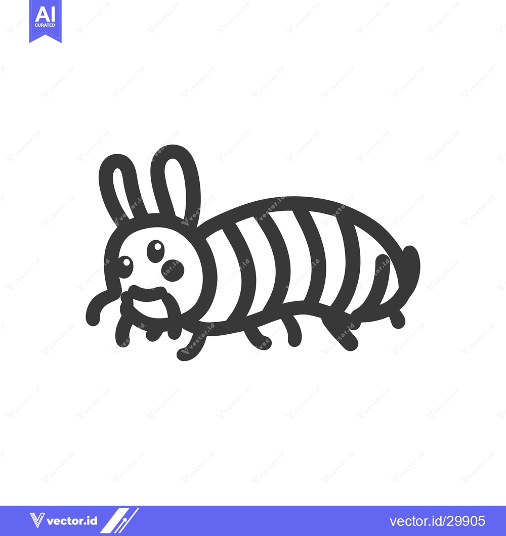 Premium Vector dari An adorable cartoon creature with striped body and long ears