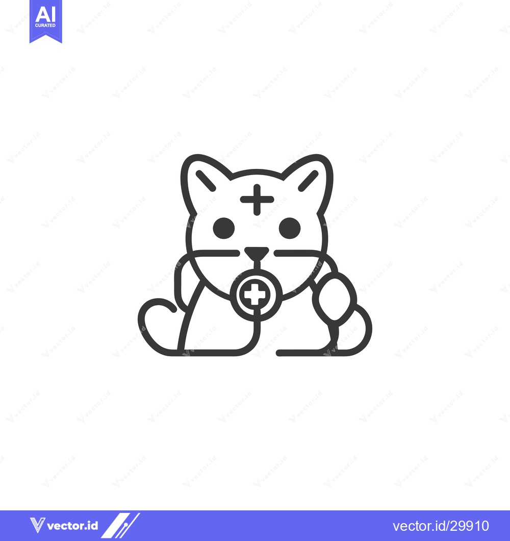 Premium Vector dari Cat Holding Stethoscope with Cross Symbol
