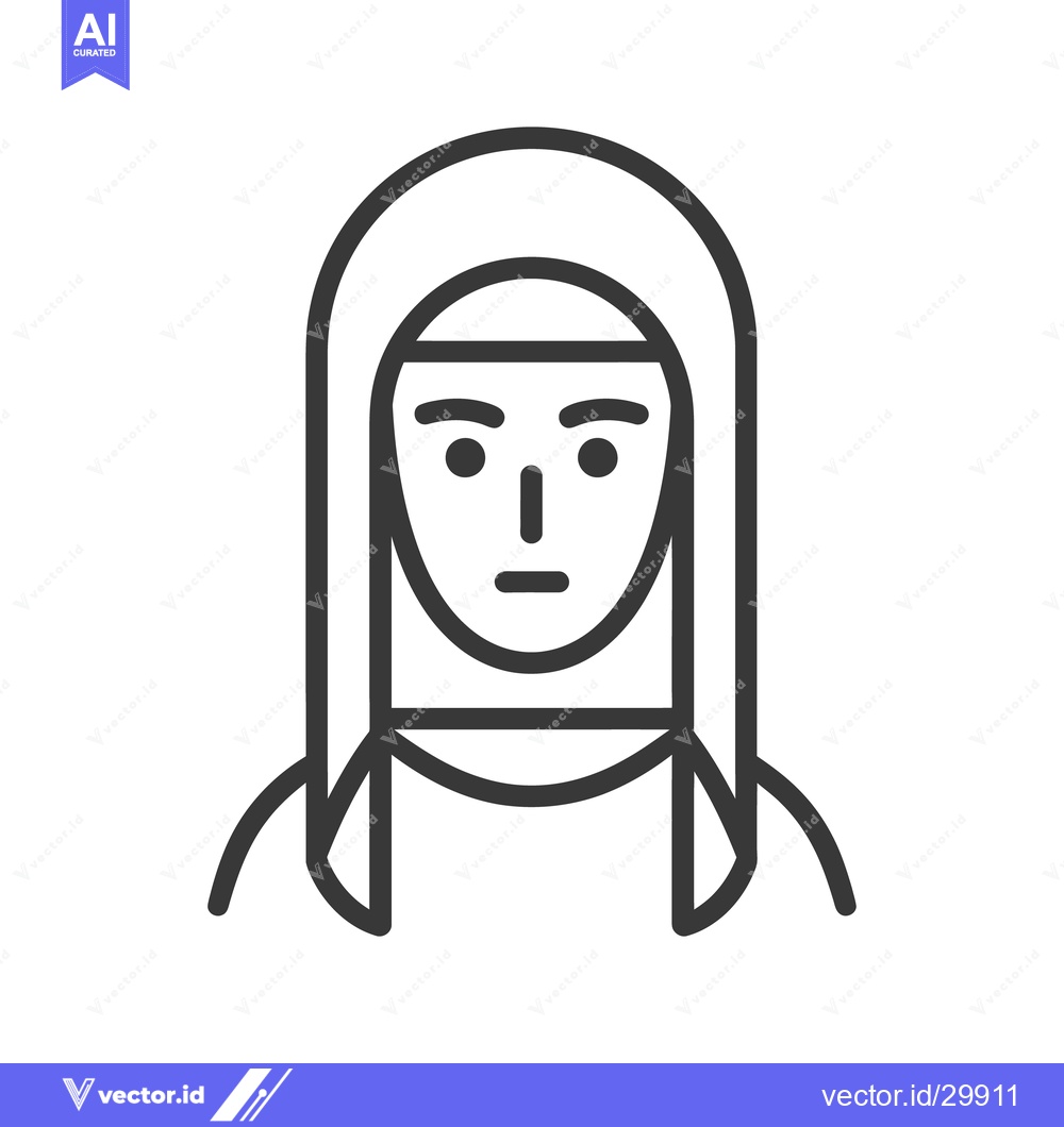 Premium Vector dari A minimalist icon portrait of a person wearing a hood