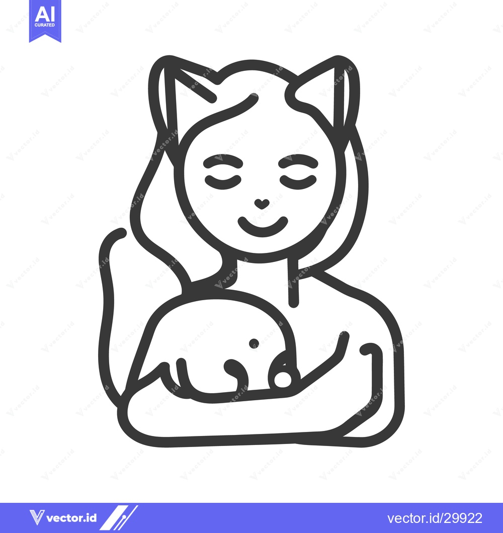 Premium Vector dari A happy person lovingly cradles an animal close to them