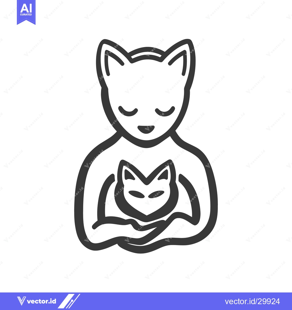 Premium Vector of A person embracing a smaller cat with loving and caring arms
